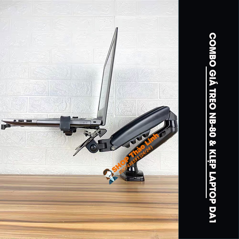 COMBO Giá treo màn hình NB-F80 + Kẹp Laptop 10-15.6INCH
