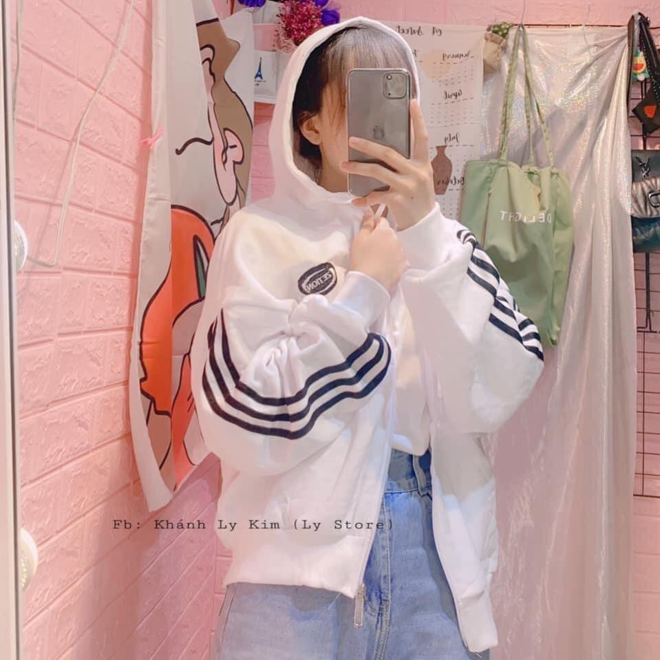 𝐓ế𝐭 Xả. Áo hoodie nỉ 3 sọc zation unisex - Áo khoác thể thao kiểu dáng bomber năng động Ulzzang nam nữ HOT ¹ '