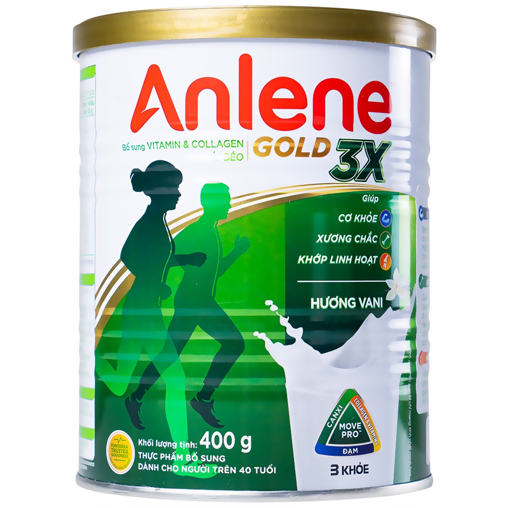 Sữa bột Anlene Gold 3X 400g_800g Mới (trên 40 tuổi)_Duchuymilk
