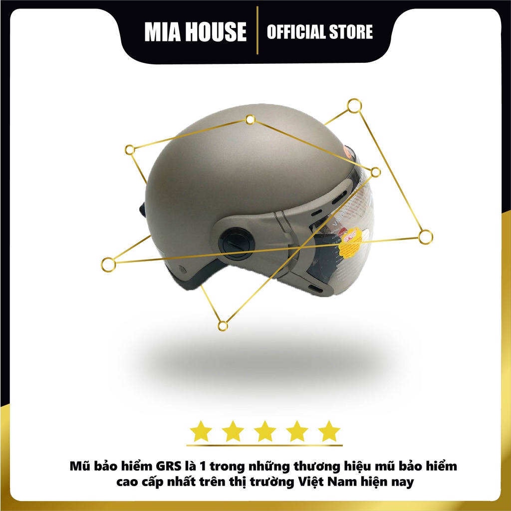 Mũ nón bảo hiểm nửa đầu có kính chắn gió chính hãng GRS A33K cao cấp nhiều màu siêu hot tặng kèm sticker