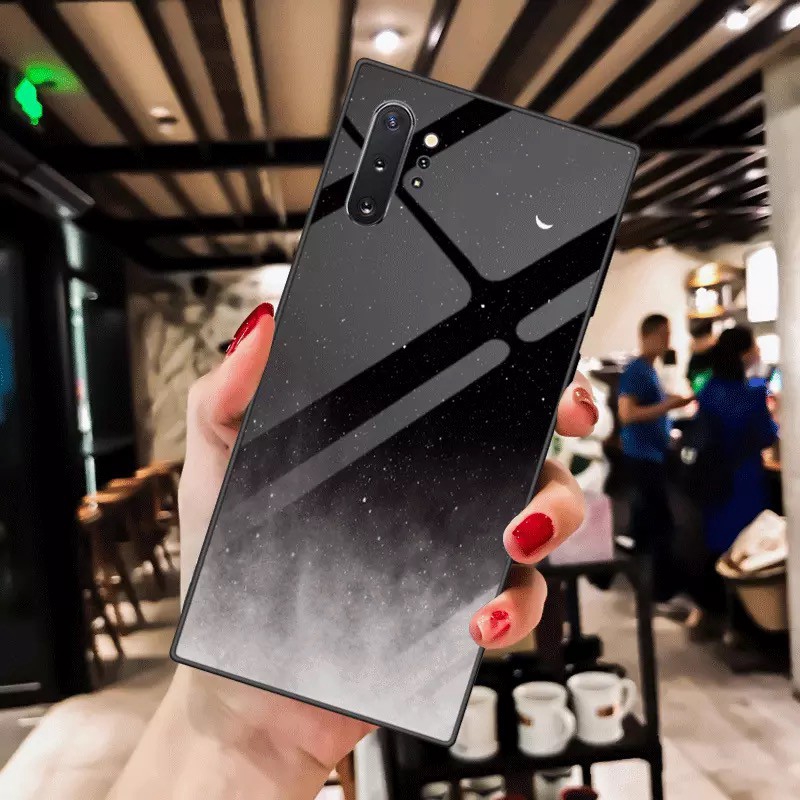 Ốp lưng mặt kính cường lực họa tiết trời sao cho Samsung Note 10 Plus S9 S10 Plus Note 8 Note 9 | BigBuy360 - bigbuy360.vn
