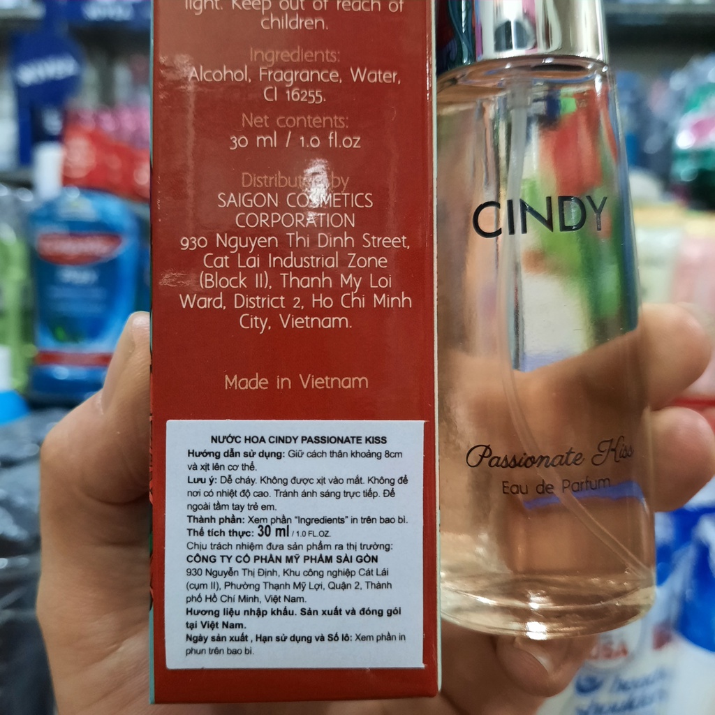 Nước hoa cho nữ Cindy Passionate Kiss mùi hương gợi cảm sành điệu 30ml