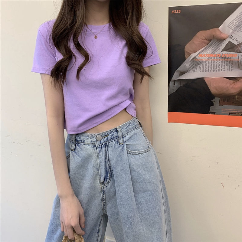 Short Sleeve Cotton T-shirt Trendy Simple Design