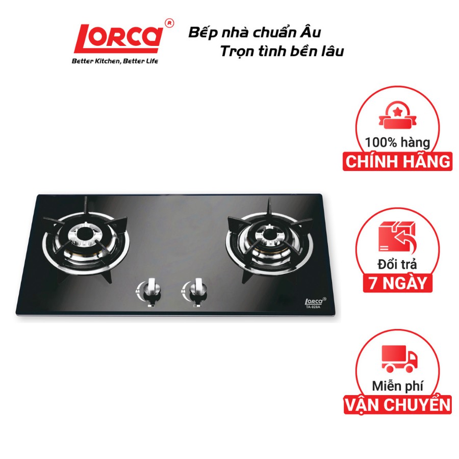 Bếp gas âm đôi Lorca TA 828A - 750x450mm - Bảo hành 3 năm