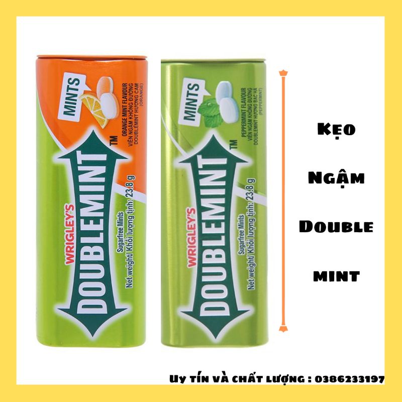 Viên ngậm không đường DoubleMint hương cam,bạc hà hộp 23.8g