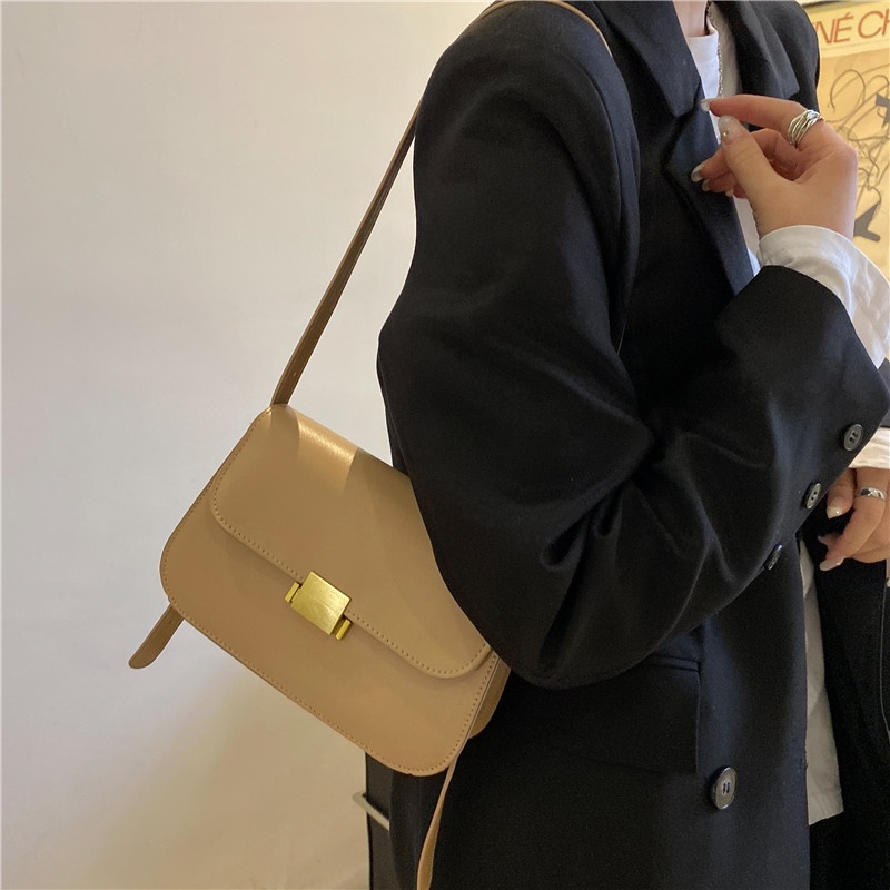 Túi đeo vai IELGY cỡ vuông nhỏ màu trơn phong cách phương tây thời trang cho nữ