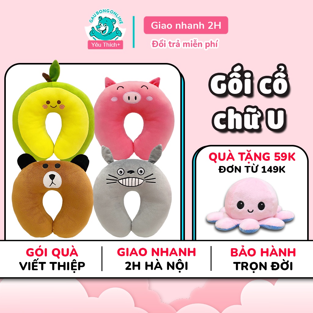 Gối Kê Cổ Chữ U văn phòng kết hợp dùng trên ô tô và đi du lịch cao cấp Gấu Bông Online.