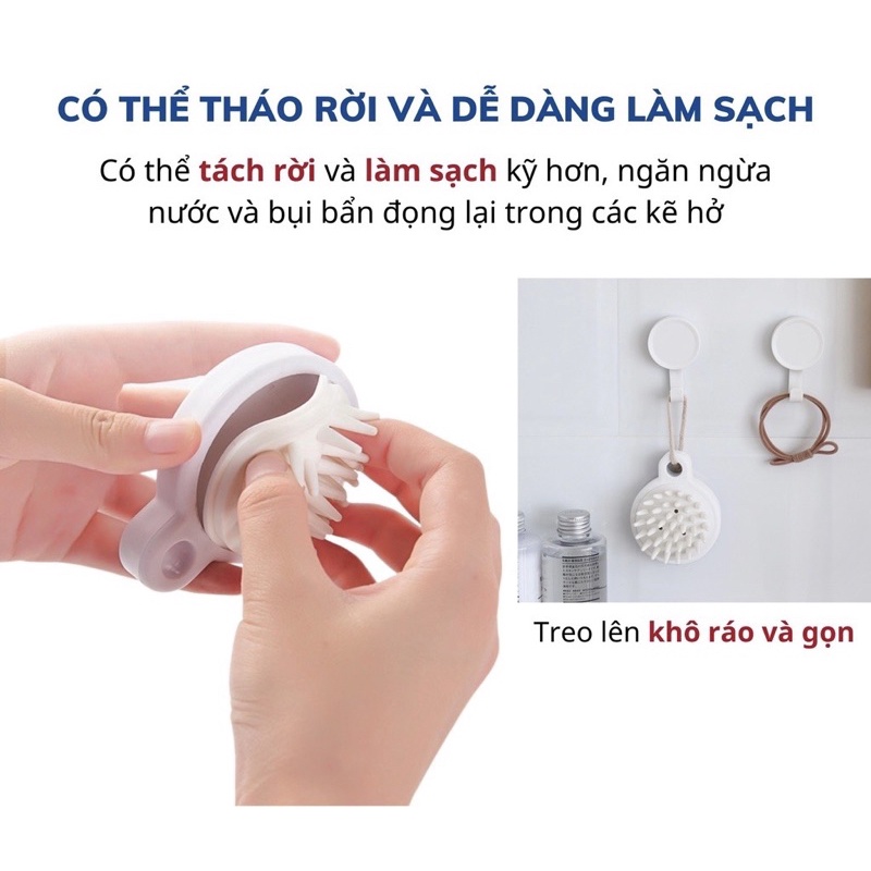 Lược gội đầu muji xuất nhật silicon masage đầu