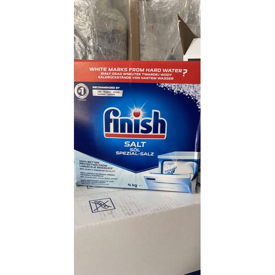 Muối rửa bát Finish hộp 4kg siêu tiết kiệm - Muối cho máy rửa bát Finish