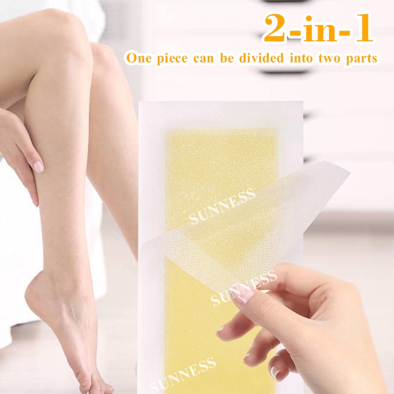 2 Pcs cặp miếng dán sáp tẩy lông SUNNESS hai mặt tự nhiên cỡ lớn 9x18