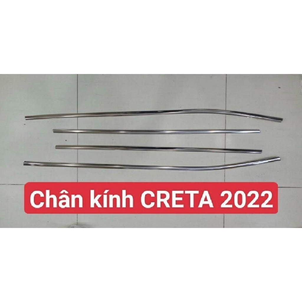 Bộ ốp nẹp viền chân kính Inox xe Hyundai Creta đời 2022,2023