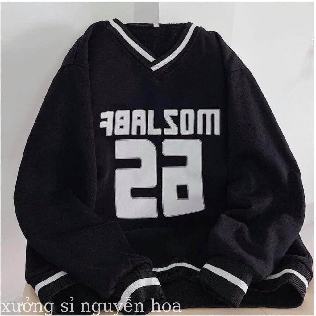 Áo sweater nỉ số 26 form rộng unisex dài tay nam nữ mặc được kiểu màu trắng đen phong cách hàn quốc Xưởng Sỉ Nguyễn hoa