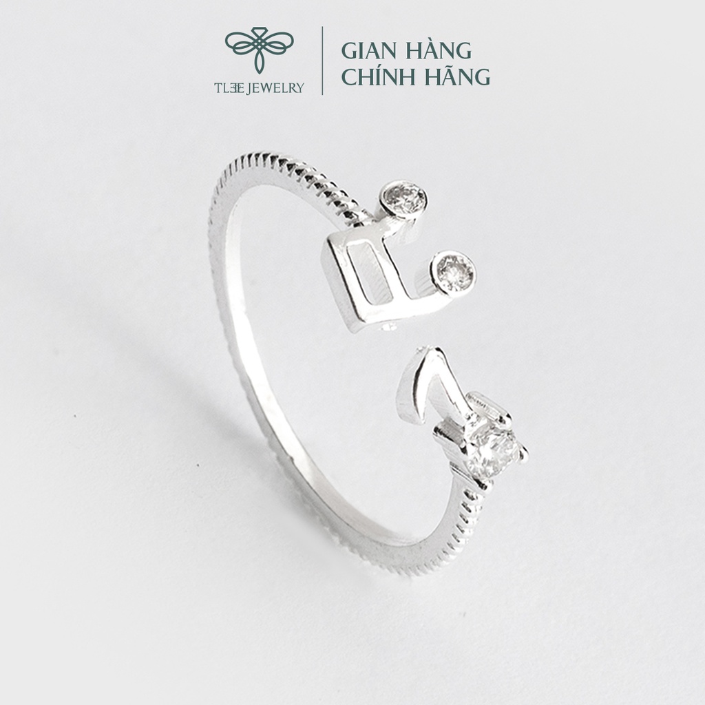 Nhẫn bạc nữ TLEE nốt nhạc vui vẻ đính đá dáng hở trẻ trung NCJ A0199