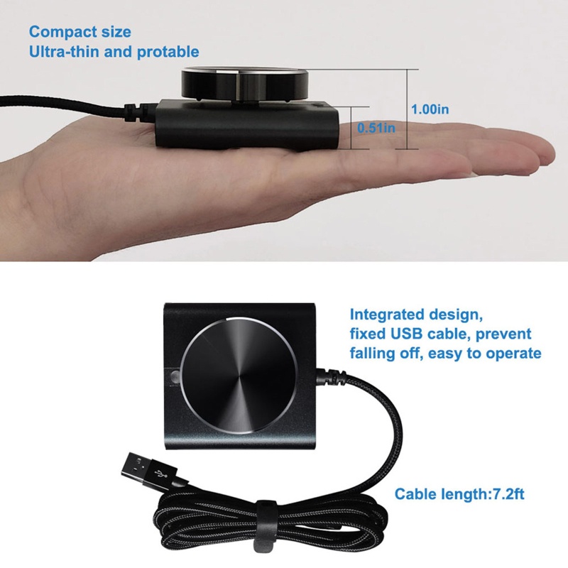 Nút Điều Chỉnh Âm Lượng Cho Loa Máy Tính PC USB Màu Đen