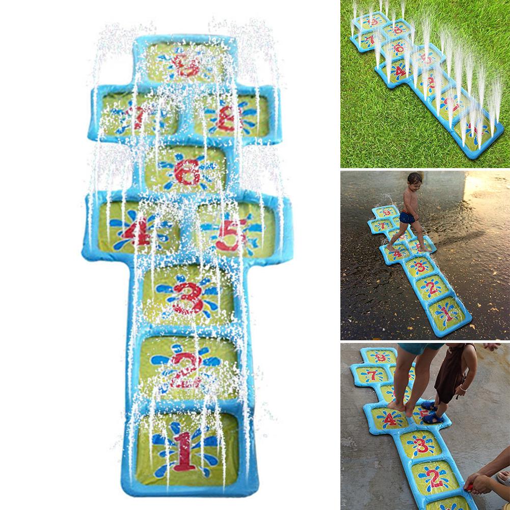 Outdoor Number Hopscotch Accessories Summer Inflatable Sprinkle Water Children Courtyard Playing Game Mat