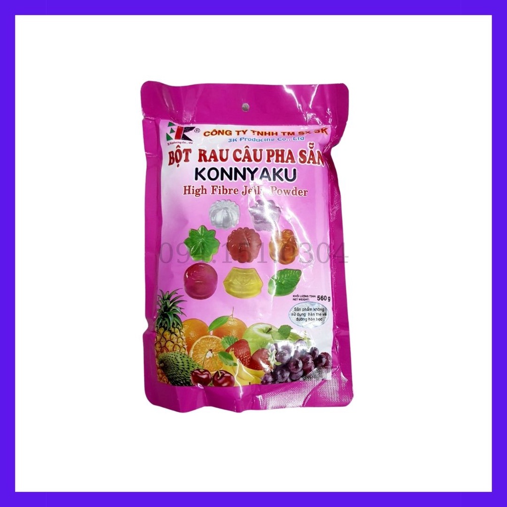 Rau câu/bột thạch pha sẵn và tạo màu.konnyaku/ gói 560g