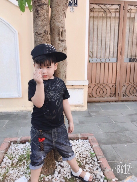 Áo phông hổ đính đá cho bé trai