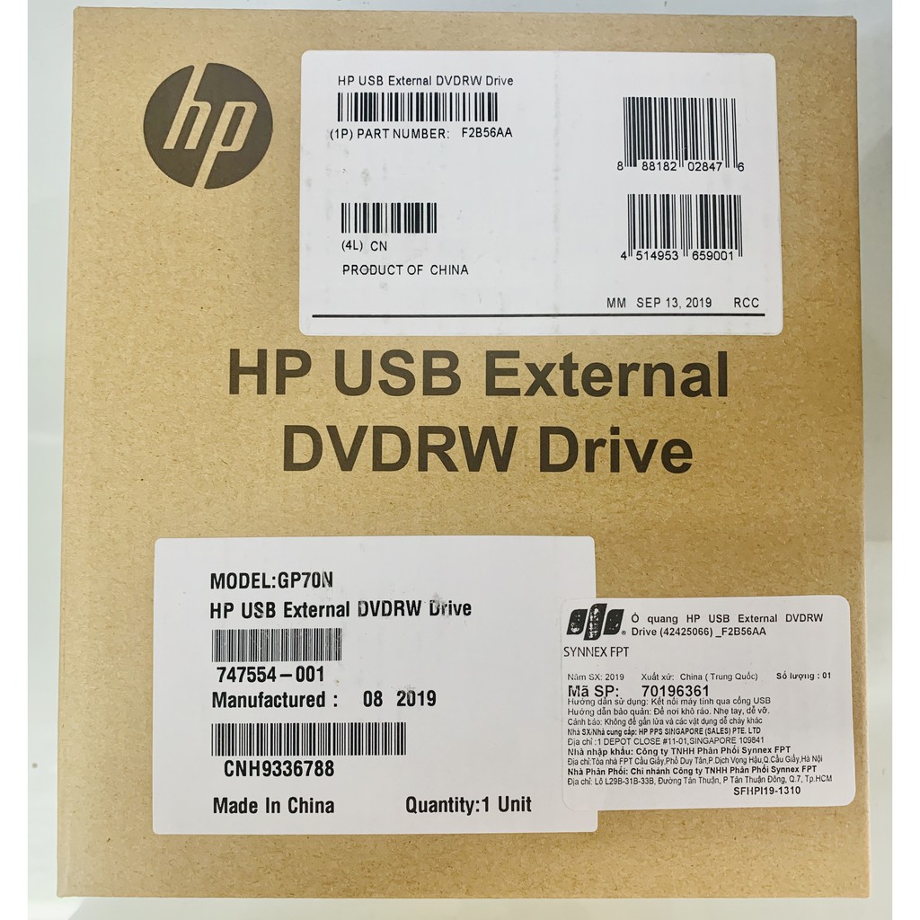 Ổ đĩa DVD RW di động gắn ngoài HP GP70N