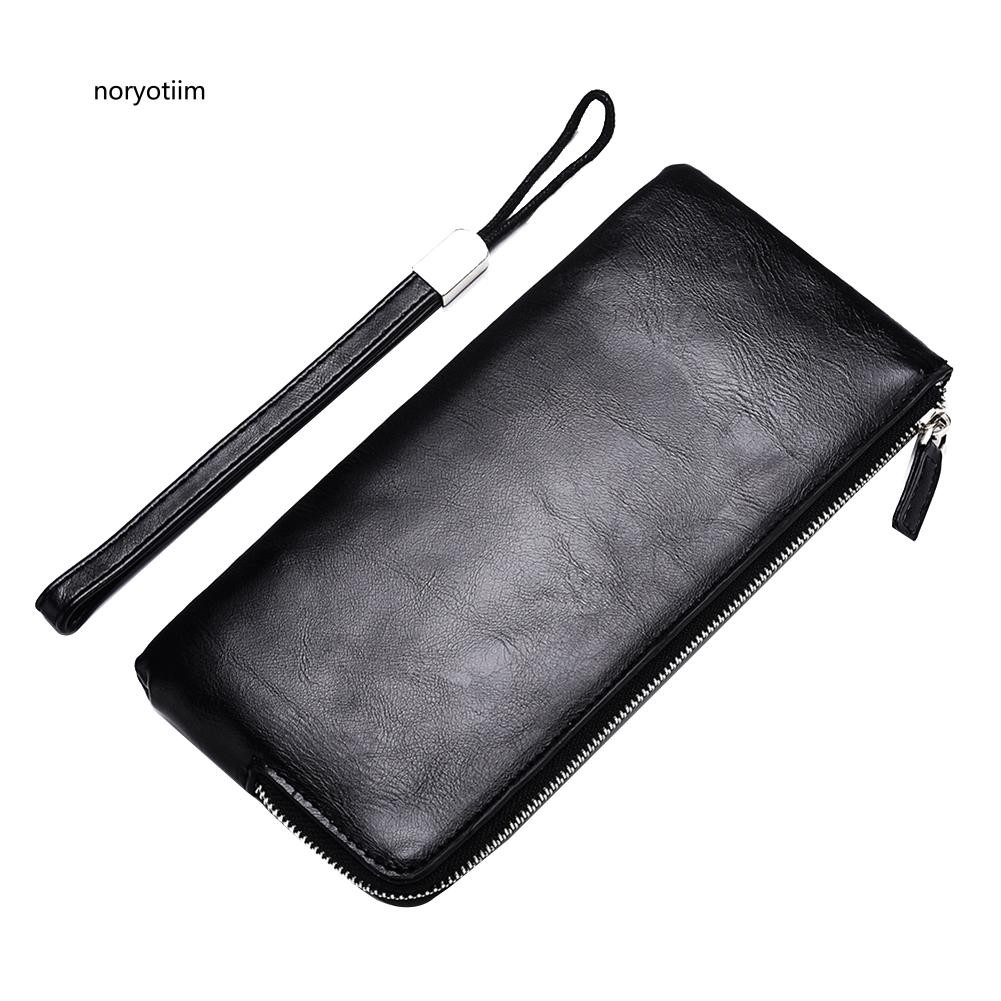 Ví da dài màu trơn phong cách thời trang cho nam