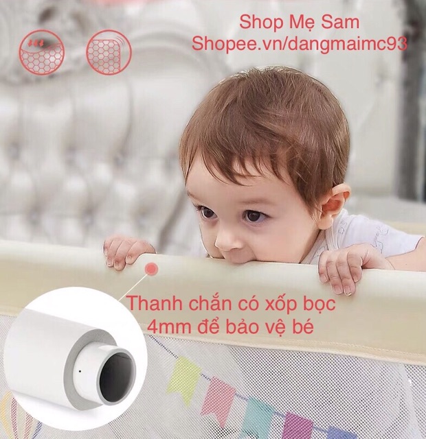 [Mã 267FMCGSALE giảm 8% đơn 500K] Thanh chắn giường Babyquiner mẫu mới 2021 cao 95cm