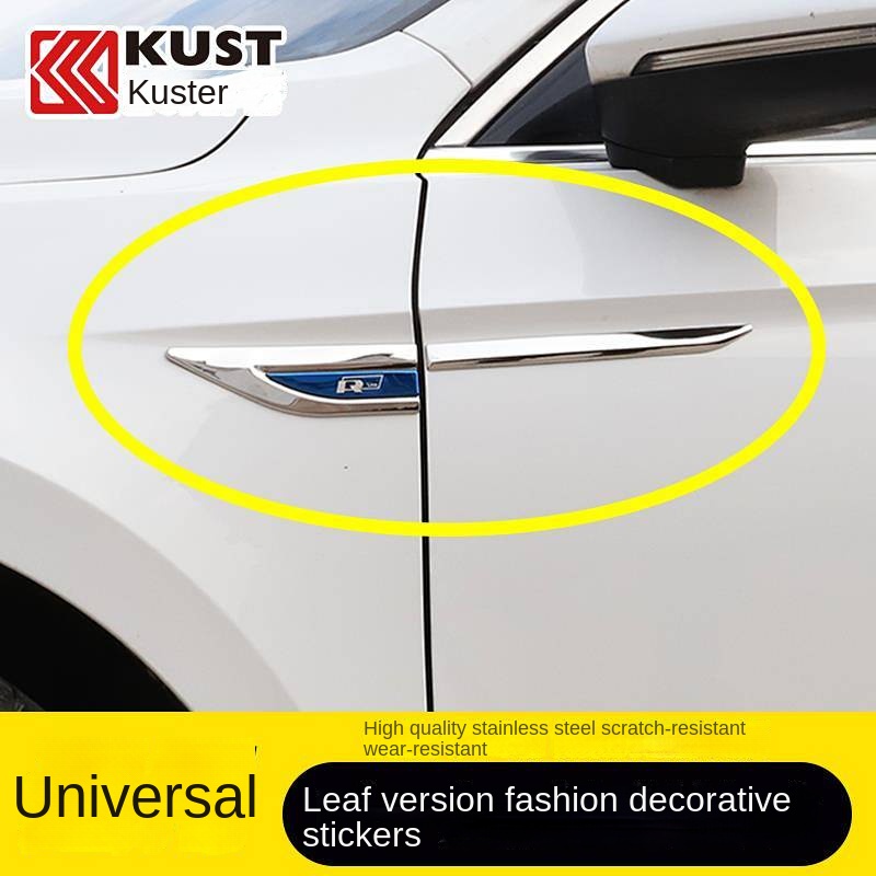 Car Metal 3D Blade Side Seam Label Decorative Sticker Personalized Body Fender Modification Decoration Accessories Universal 1 Pair l4MR