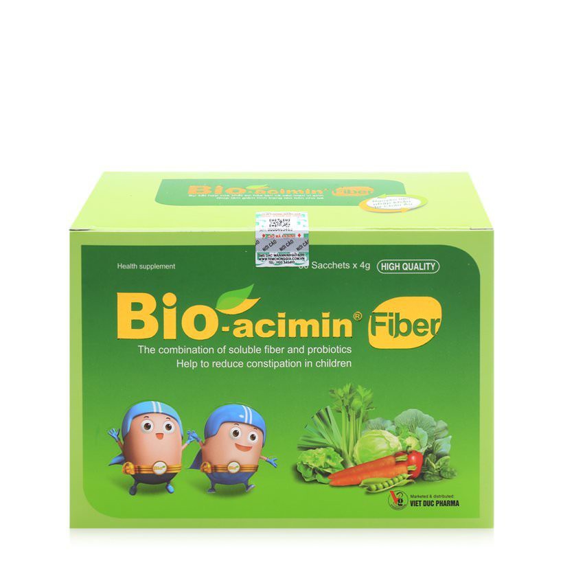 Men vi sinh Bio-acimin Fiber, giảm táo bón bổ sung chất xơ cho bé hệ tiêu hóa khỏe mạnh
