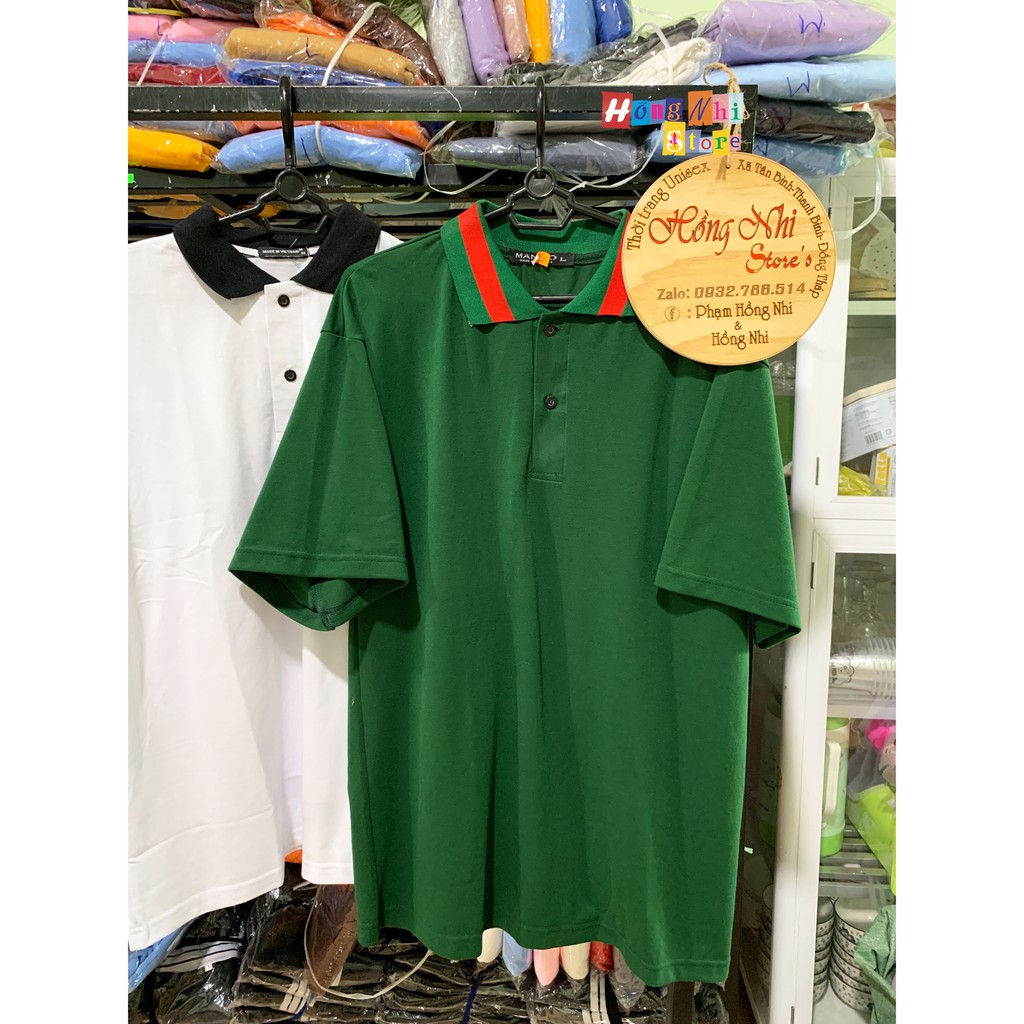 ÁO THUN POLO TAY LỠ SỌC ĐỎ - ÁO POLO UNISEX TAY LỬNG - MM