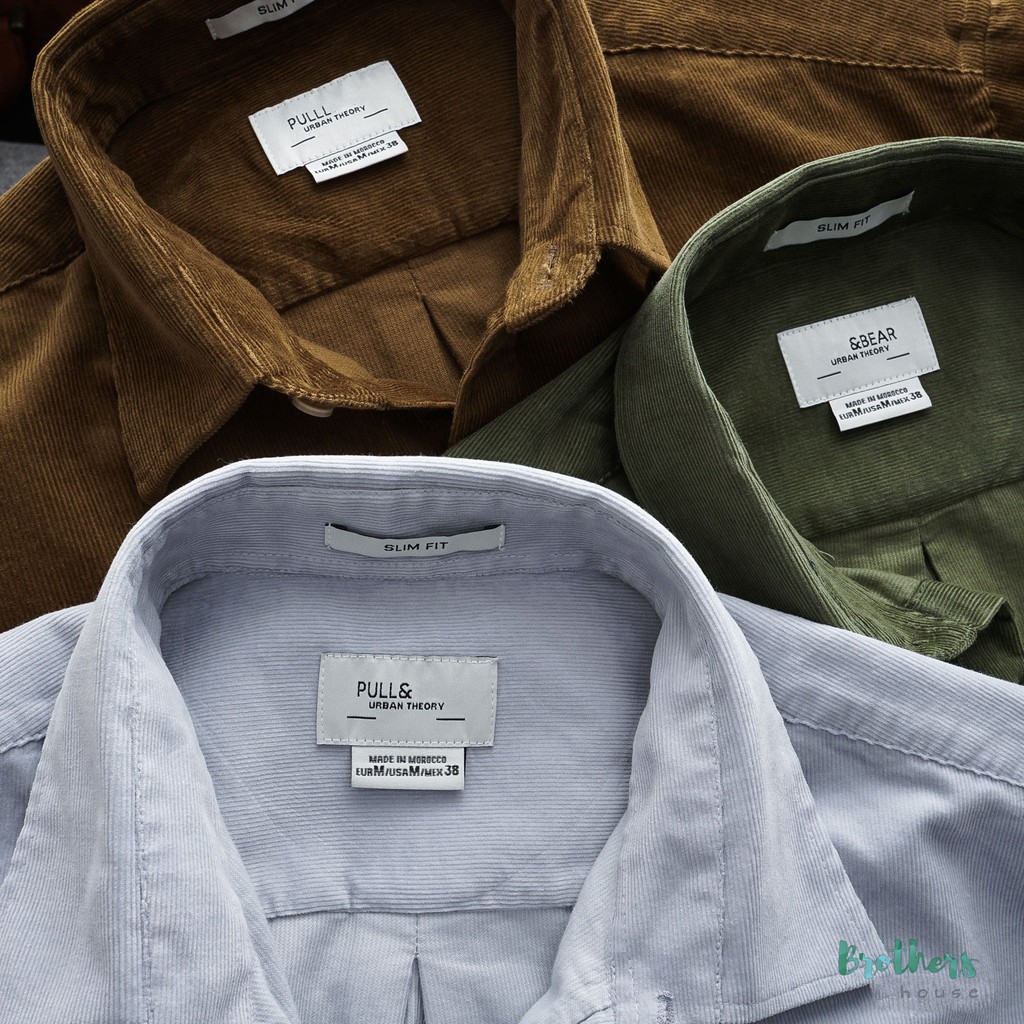 Áo sơ mi nhung P&B, chất nhung cực mịn xịn sò