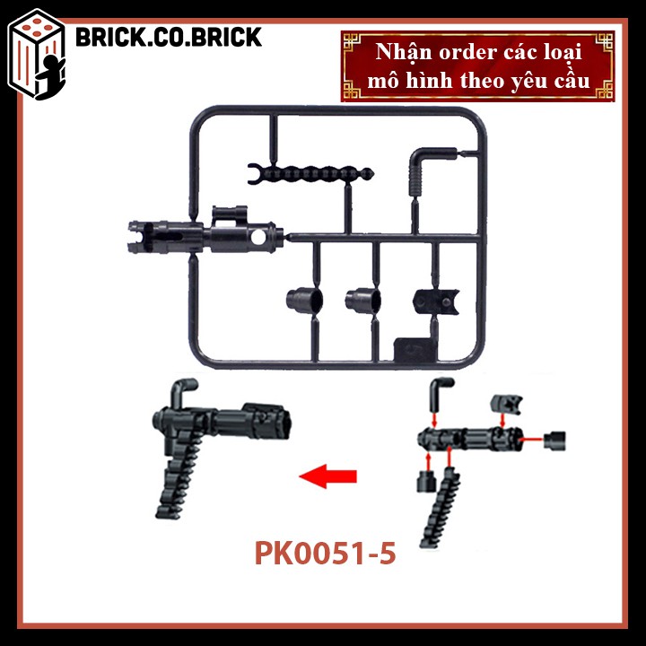 Phụ kiện MOC Army- Vũ Khí Vỉ Súng - Đồ chơi lắp ráp minifig và non-lego mô hình sáng tạo trang trí quân đội - PK0051-5