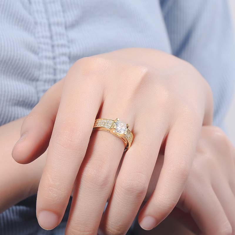 Nhẫn Nữ Đính Đá, Nhẫn Bạc Nữ Xi Kim N015 2 màu Vàng, Bạc Cao Cấp Namoo Jewelry