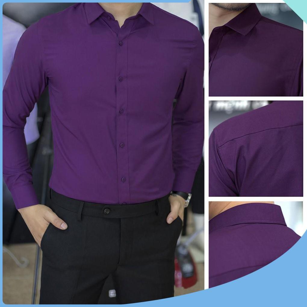 Áo sơ mi  - Áo sơ mi lụa cao cấp - Vải lụa mềm mịn, mặc cực mát, không nhăn, dáng slim Hàn Quốc trẻ đẹp | BigBuy360 - bigbuy360.vn