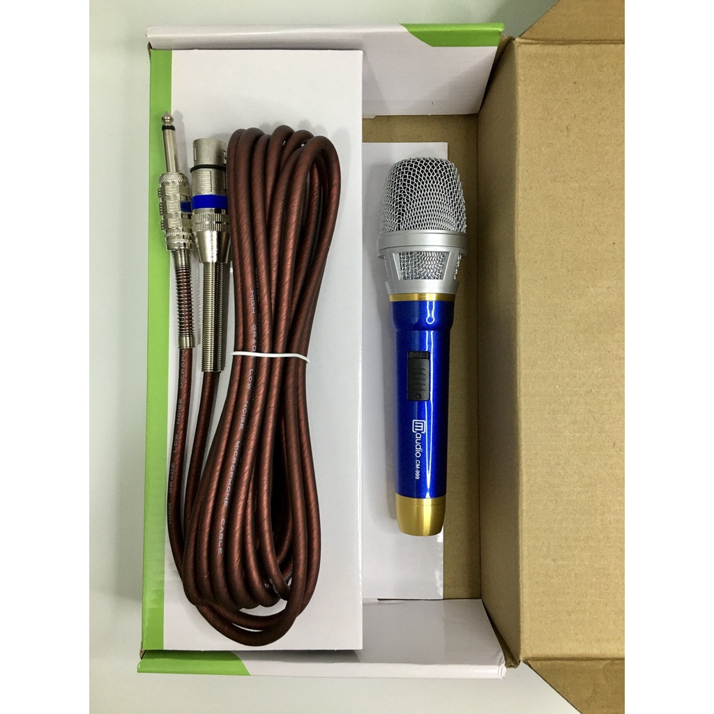 Micro Có Dây CM 999 Chính Hãng,Hút Giọng, Hát Nhẹ, Hỗ Trợ Chống Hú, Tay Mic INOX Chắc Chắn, Dây Chống Xoắn