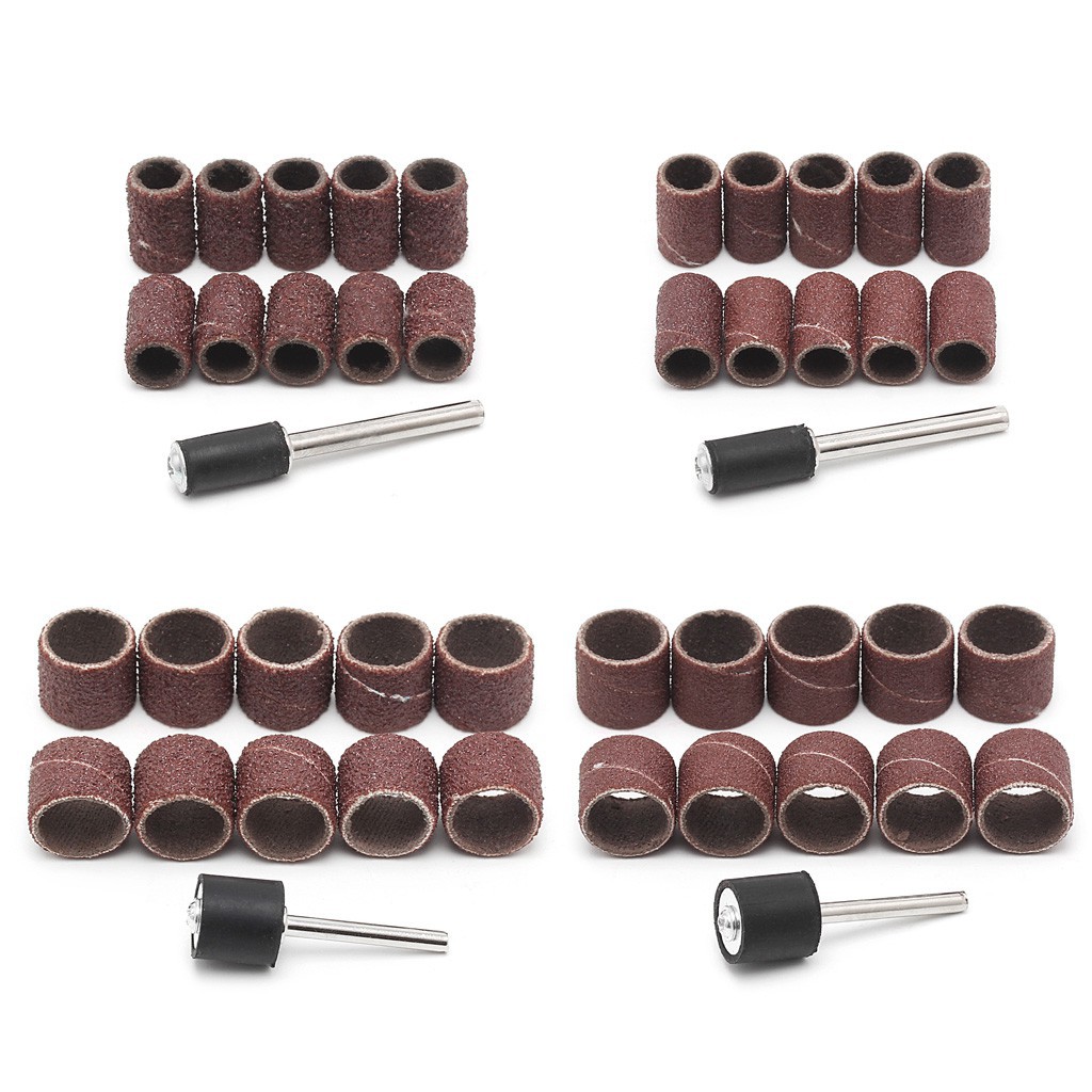 Bộ 10 đầu giấy nhám 12.5mm kèm trục 3.17mm cho máy khoan mài móng