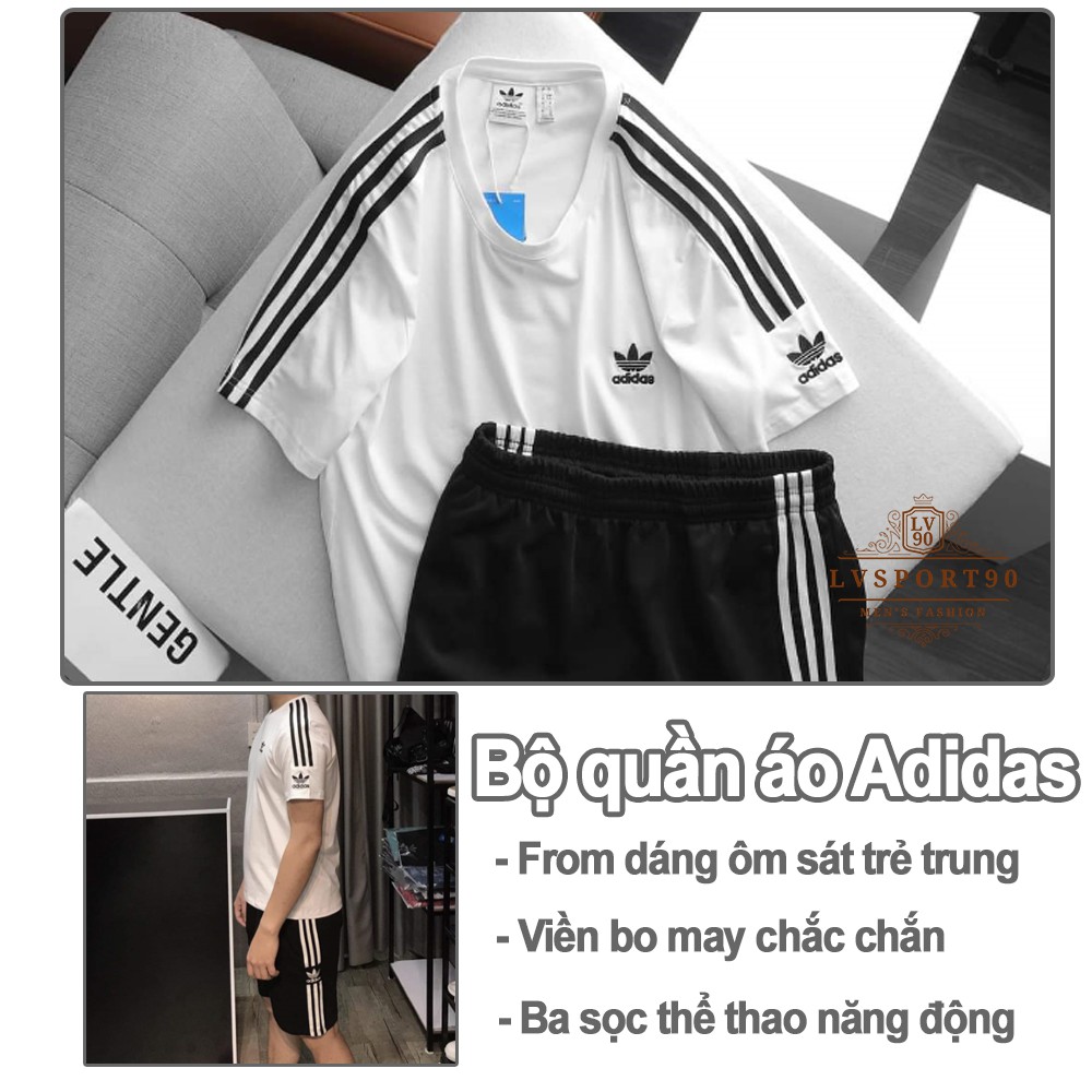 Bộ thể thao nam 💎SALE💎 Quần áo cộc bộ mùa hè cao cấp không cổ 2021 cotton 100% mặc chạy thể dục đi ngủ LVsport90 | BigBuy360 - bigbuy360.vn