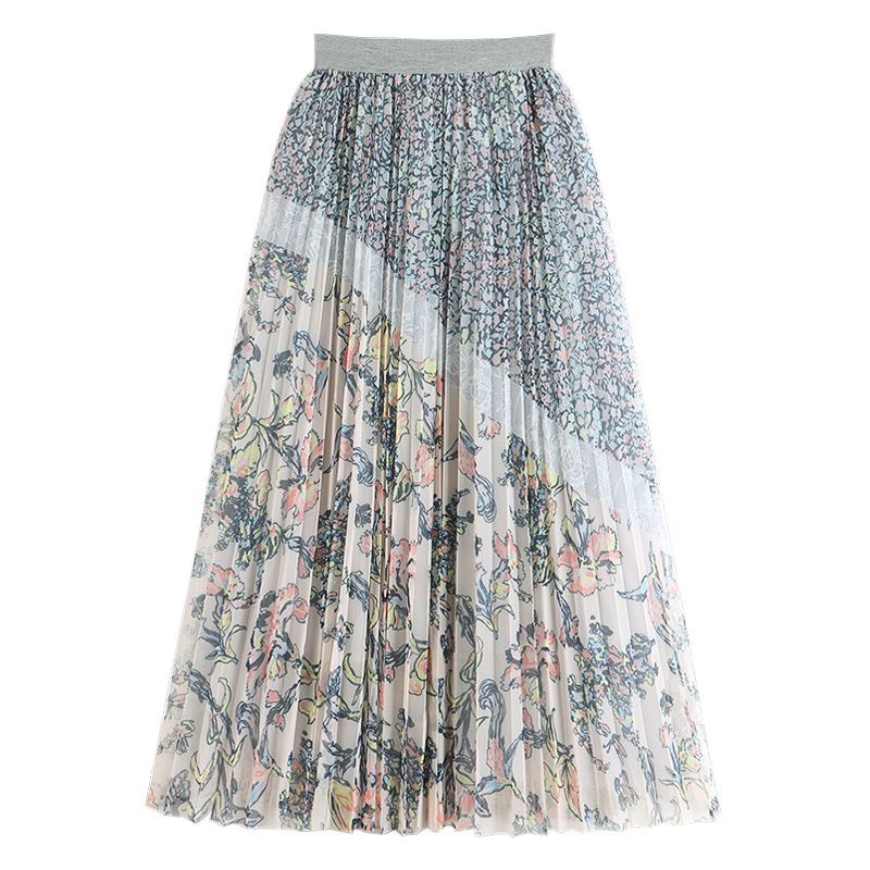 Chân Váy Họa Tiết Hoa Xếp Ly Dài | Smide Clothing