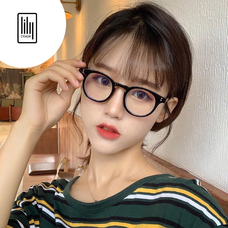 Gọng kính cận nam nữ LILYEYEWEAR mắt tròn nhỏ chất liệu nhựa chắc chắn màu sắc thời trang 2129