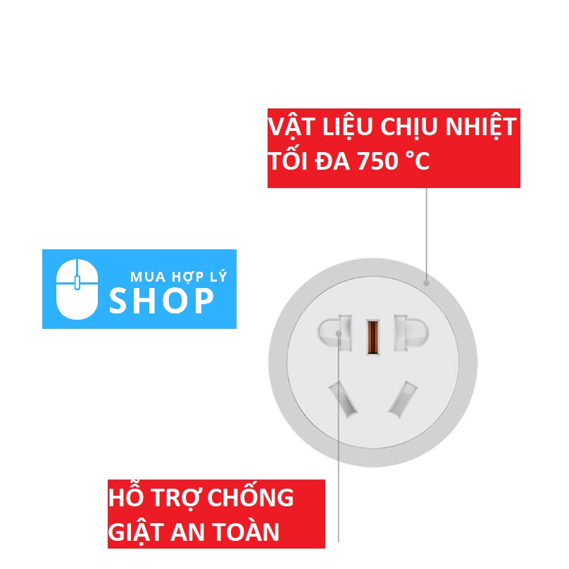 [CHÍNH HÃNG XIAOMI] Dây Điện Nối Dài Mở Rộng Xiaomi Mijia Dài 4,8 mét 3 Chấu - Hàng Nhập Khẩu