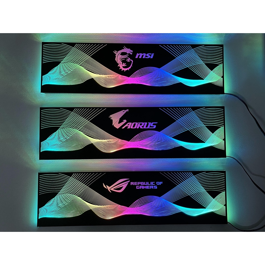 Cover Che Nguồn Máy Tính Led RGB Đồng Bộ Hub Coolmoon Và Mainboard  - Họa Tiết Sóng Vô Cực và Logo Các Hãng
