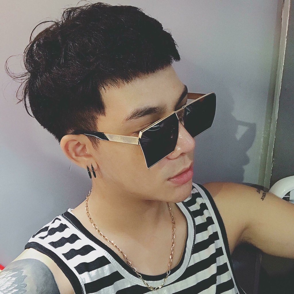 Mắt Kính mát nam nữ kính râm DÁNG VUÔNG TO FULLBOX HÃNG POSHOP gọng kim loại cao cấp chống tia UV thời trang Hàn Quốc