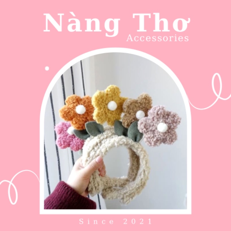 Băng đô nữ, bờm hình hoa lúc lắc Nàng Thơ Accessories