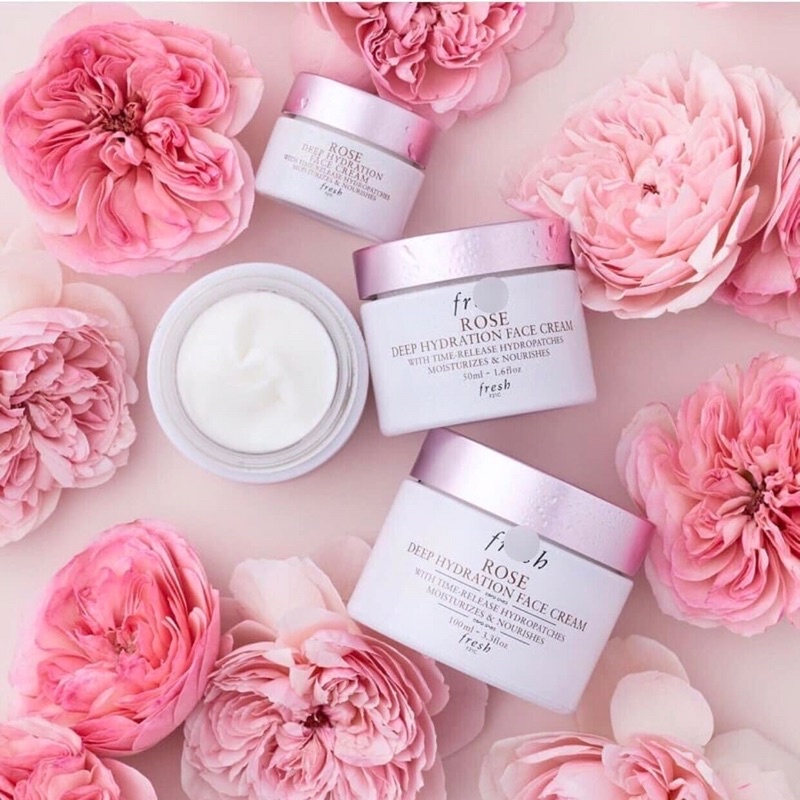 kem dưỡng ẩm hoa hồng fresh rose deep hydration face cream dưỡng ẩm vượt trội, chống lão hoá, dưỡng sáng da 2ml