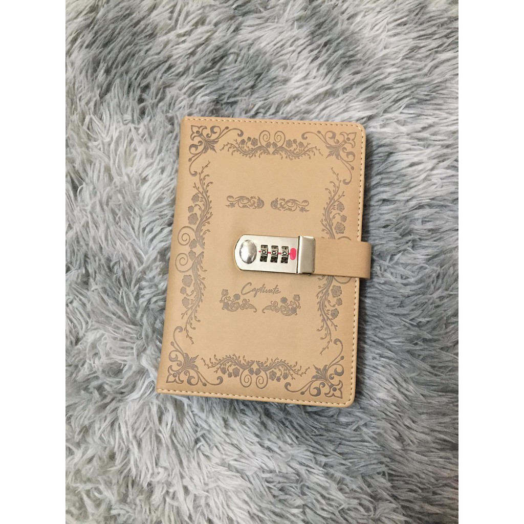 Sổ nhật ký Vintage handmade có khóa mã số chống xem trộm cao cấp sd 08