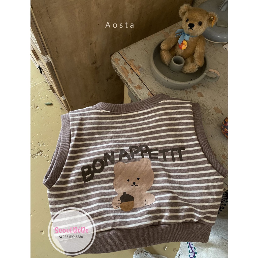 Áo gile gấu Gomgom Vest Aosta made in Korea