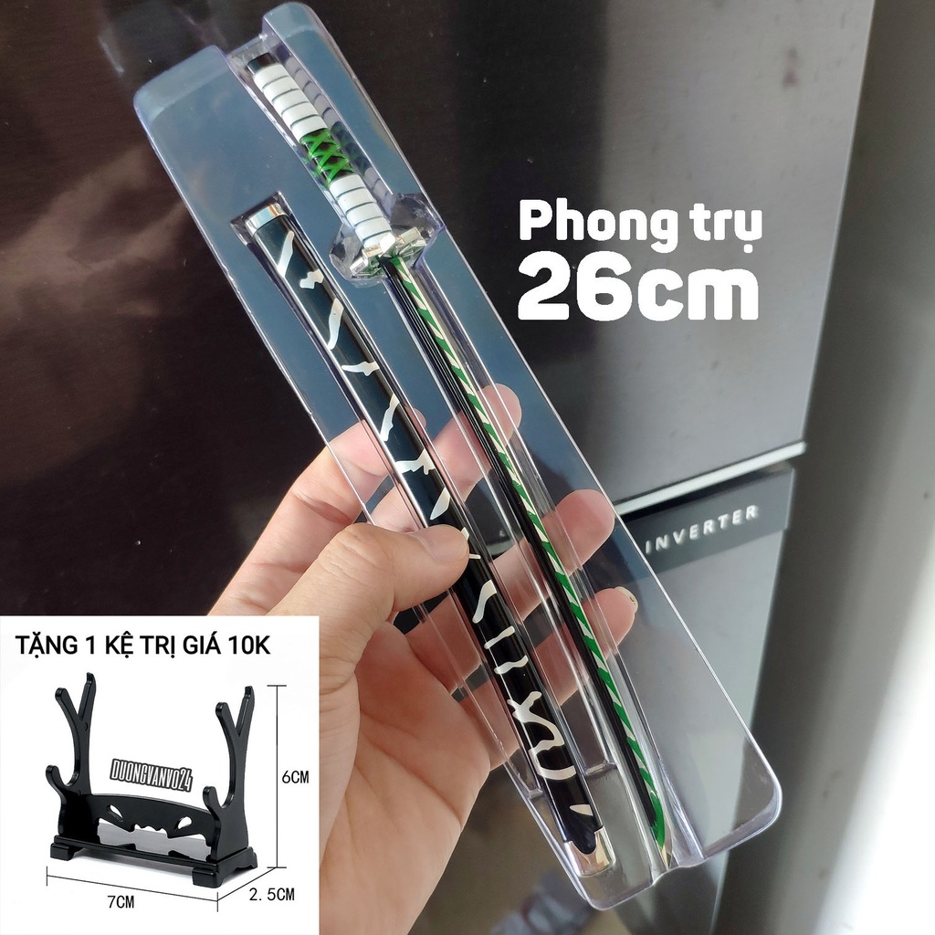 Móc khóa Kiếm katana Kim loại titan ko gỉ MÔ HÌNH Kiếm của tANJIROU TRONG ANIME KIMETSU NO YAIBA demon slayer