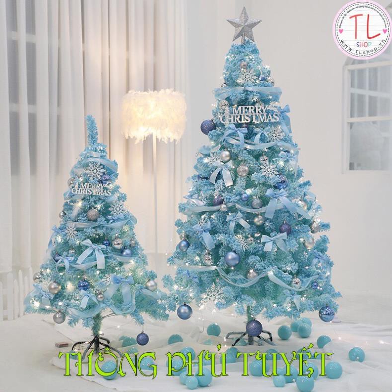 CÂY THÔNG NOEL TRANG TRÍ MÀU XANH BIỂN