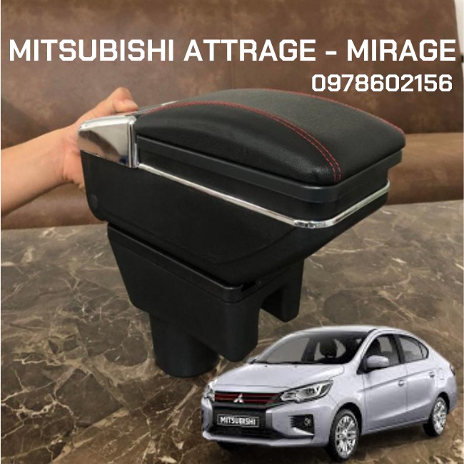 Hộp Tỳ Tay Xe Mitsubishi Attrage - Mirage Cao Cấp Tích Hợp Cổng Sạc USB - Bảo Hành 1 Đổi 1