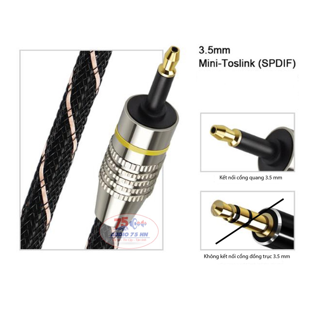 EMK Dây quang chuyển từ đầu quang SPDIF 3.5 sang đầu quang thường từ 1M trở lên