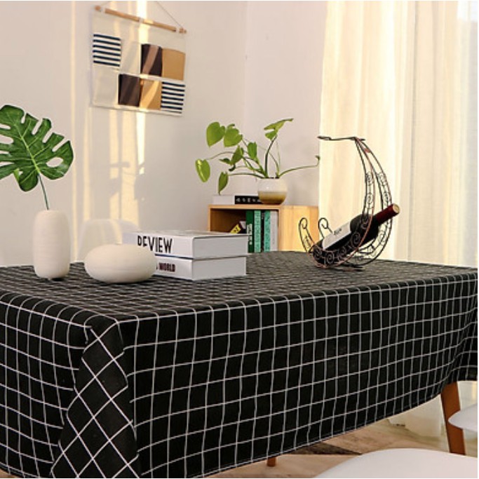 1M*1M5 khăn trải bàn, thảm picnic dã ngoại vải canvas họa tiết caro, hoa lá, vintage