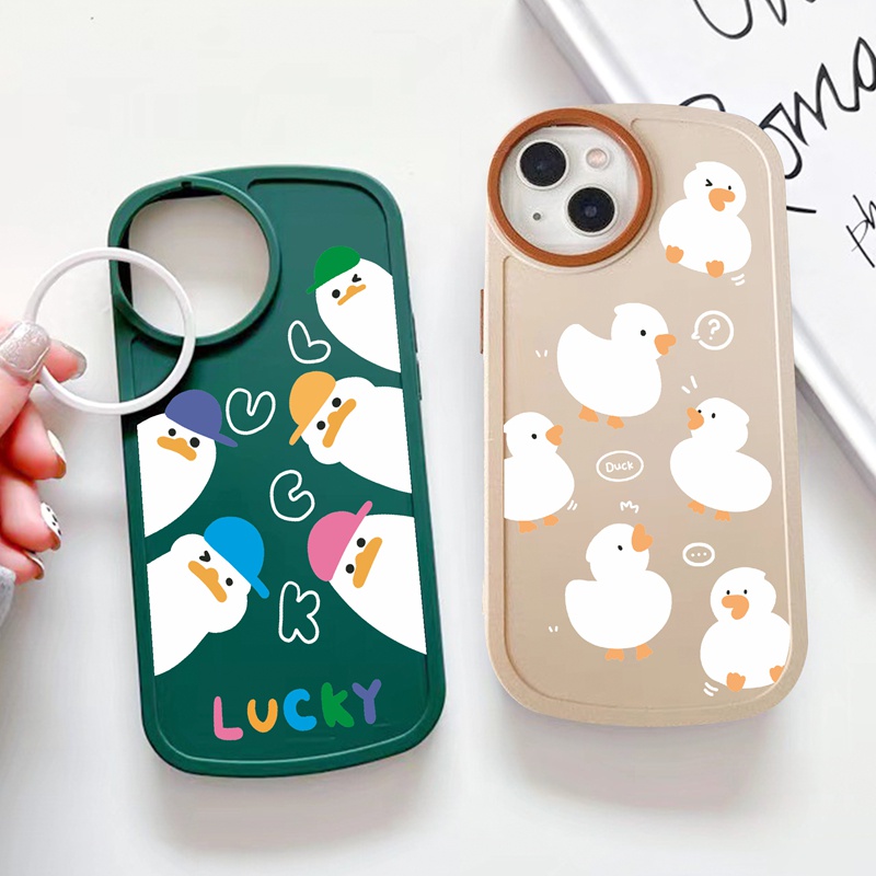 SUNTAIHO Ốp lưng iphone Ốp điện thoại silicone TPU mềm chống rơi in hình vịt thích hợp cho iPhone 11 12 13 PM XR XS Max 7 8 Plus
