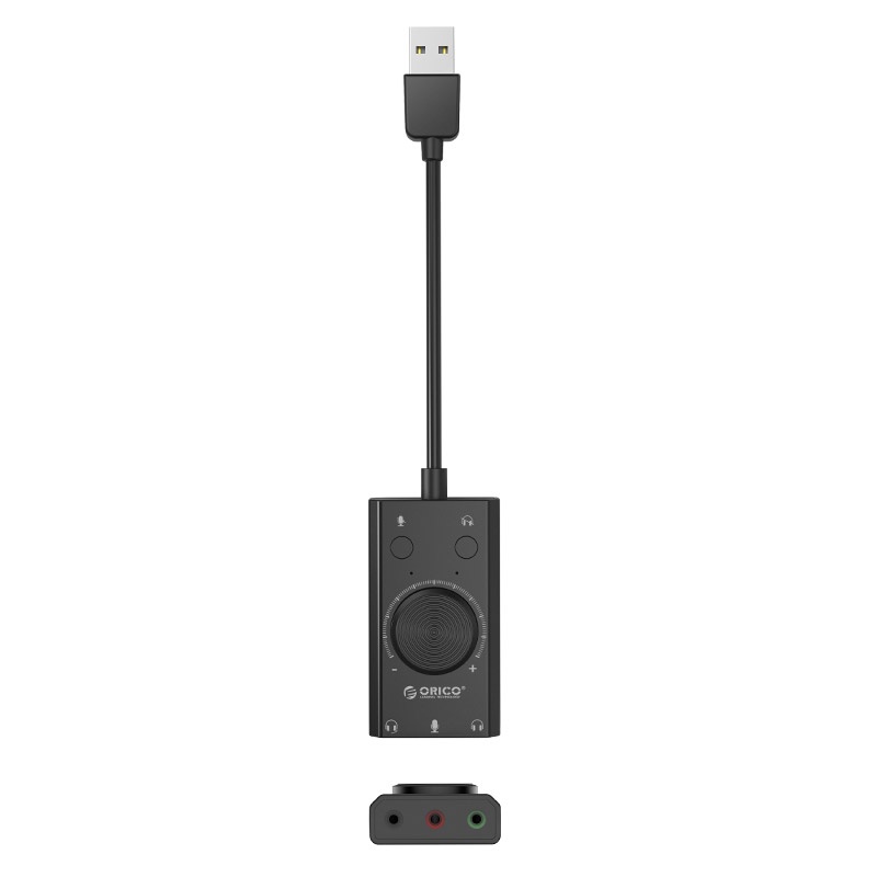 Cáp chuyển USB ra Sound ORICO 7-1 SC2 BK EP (jack 3.5mm Headphone và Microphone) Màu đen
